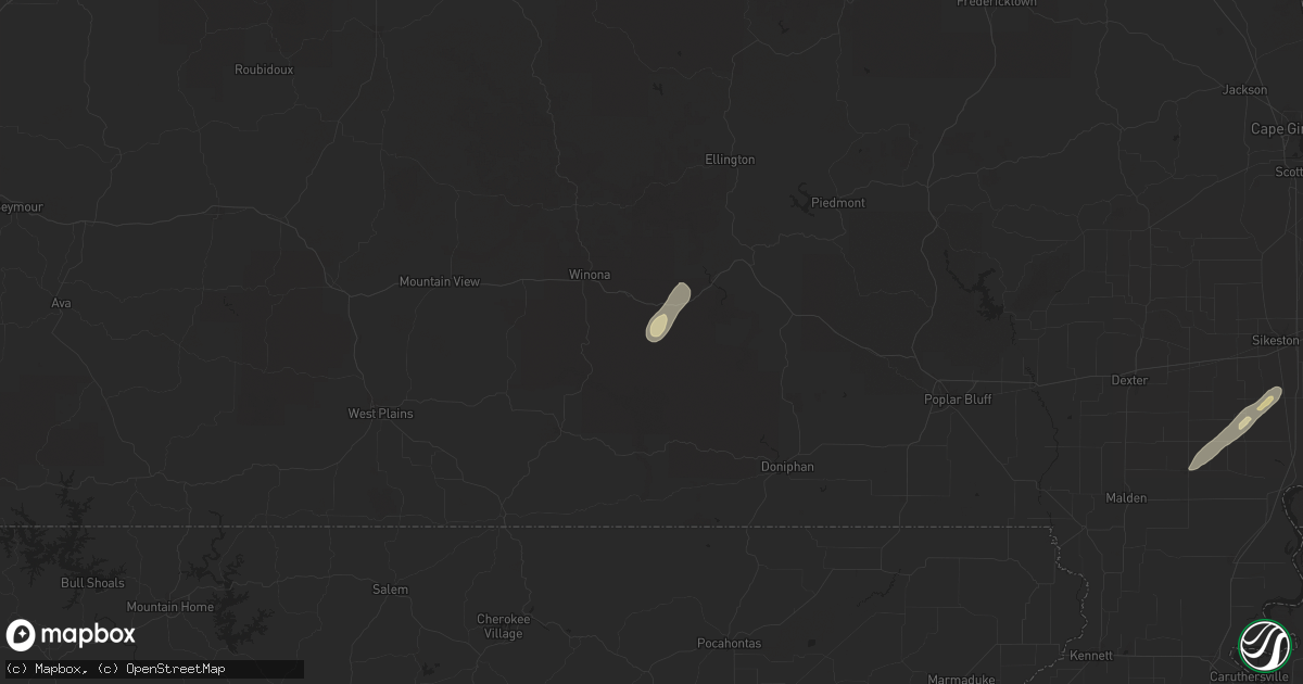 Hail map in Fremont, MO on April 4, 2025