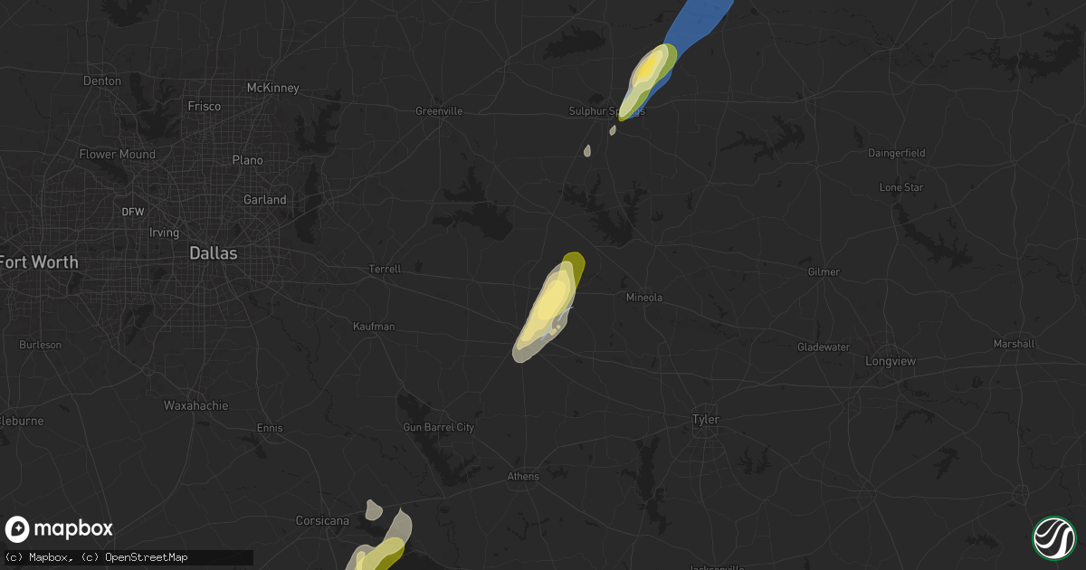 Hail map in Fruitvale, TX on April 4, 2025
