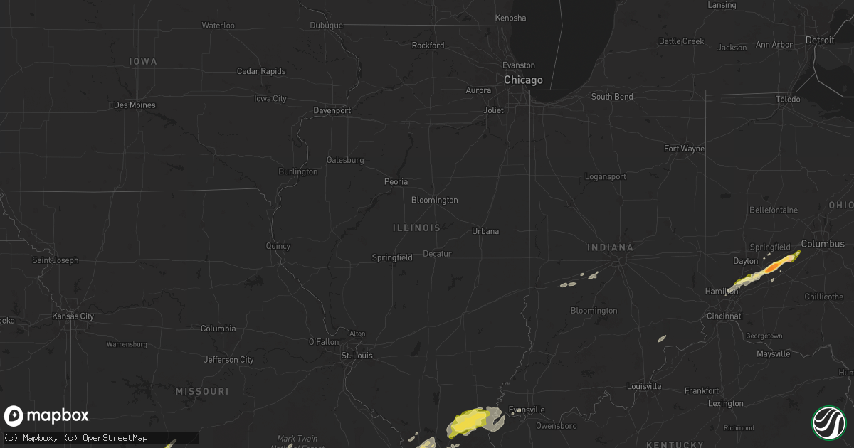 Hail map in Illinois on April 4, 2025