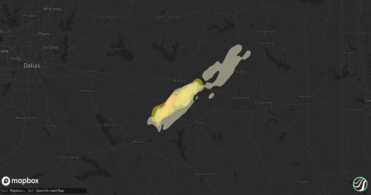 Hail map in Lindale, TX on April 4, 2025