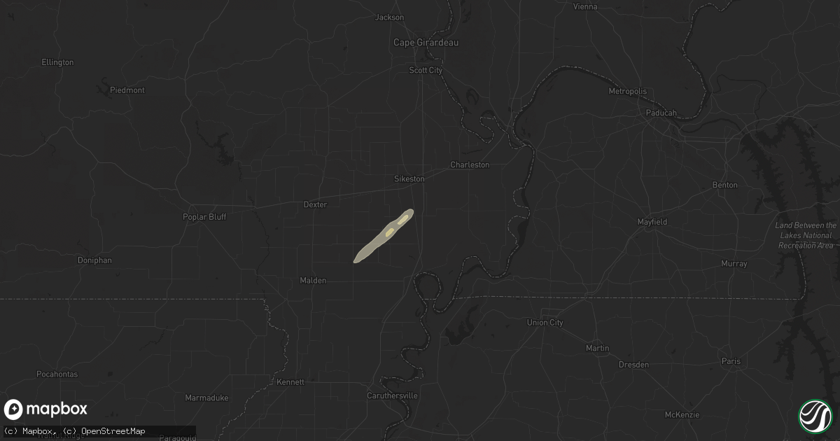 Hail map in Matthews, MO on April 4, 2025