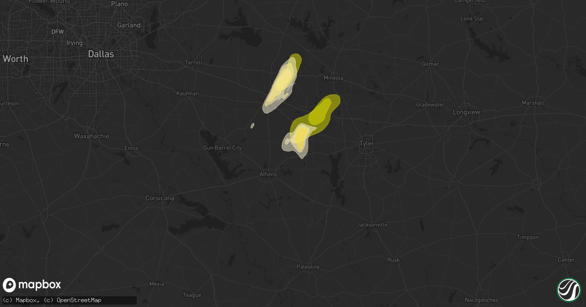 Hail map in Murchison, TX on April 4, 2025