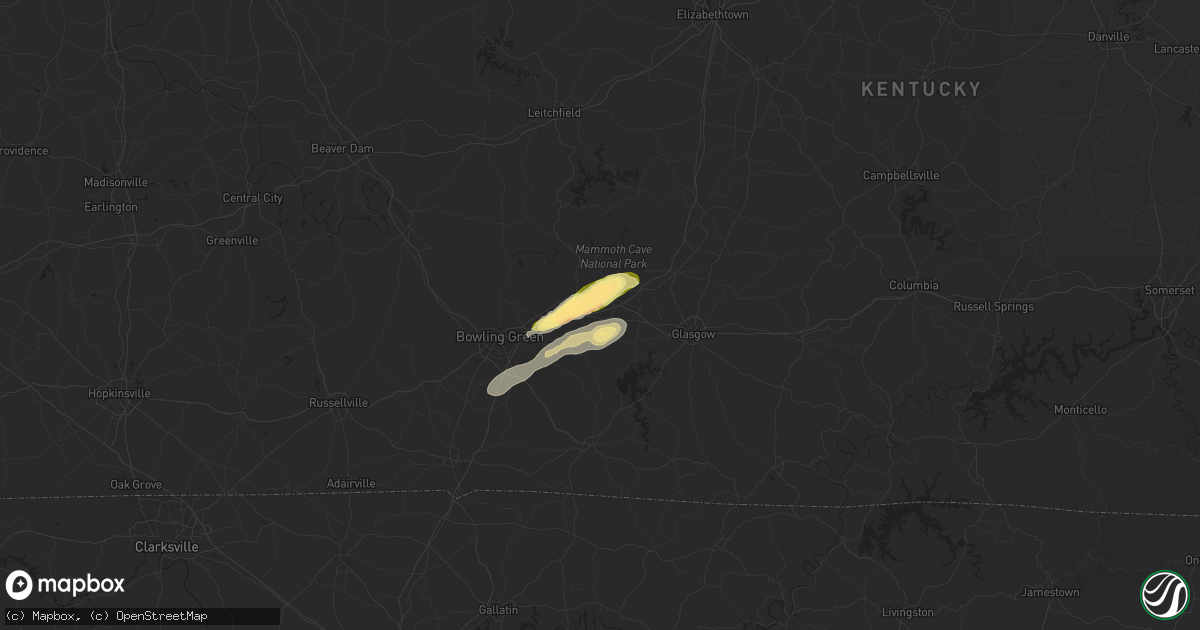 Hail map in Smiths Grove, KY on April 4, 2025