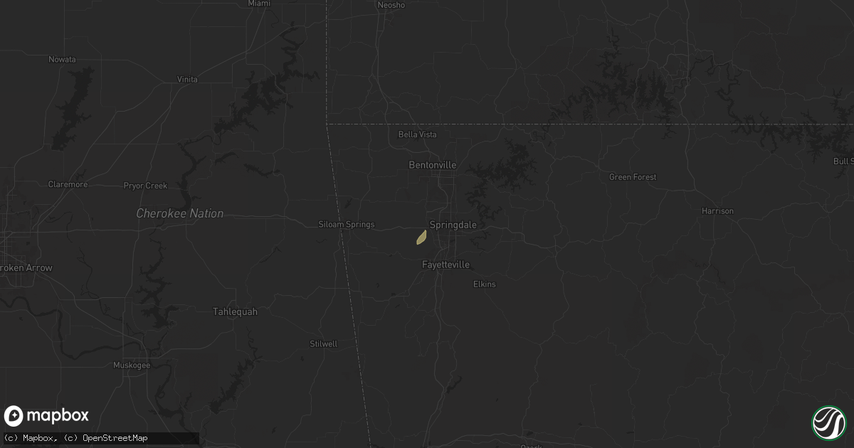 Hail map in Springdale, AR on April 4, 2025