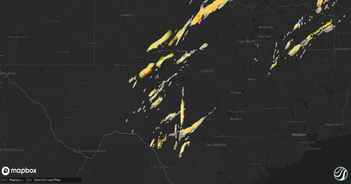 Hail map in Texas on April 4, 2025