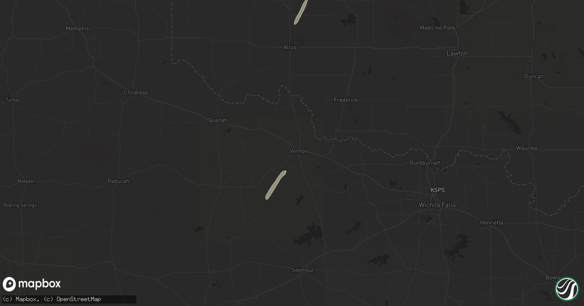 Hail map in Vernon, TX on April 4, 2025