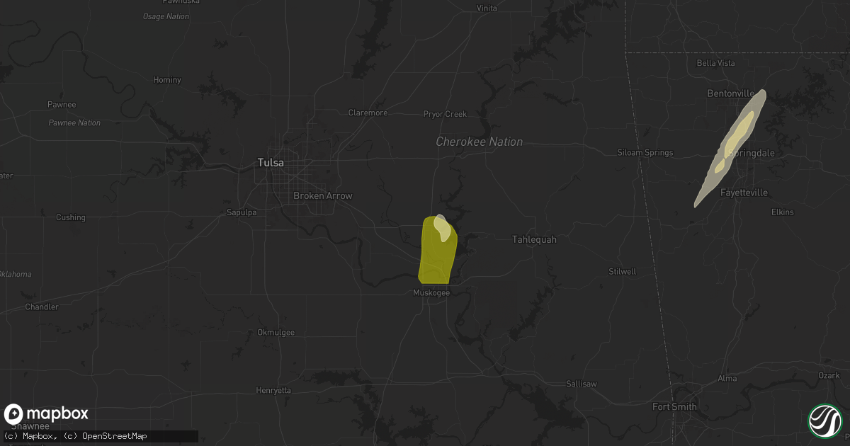 Hail map in Wagoner, OK on April 4, 2025