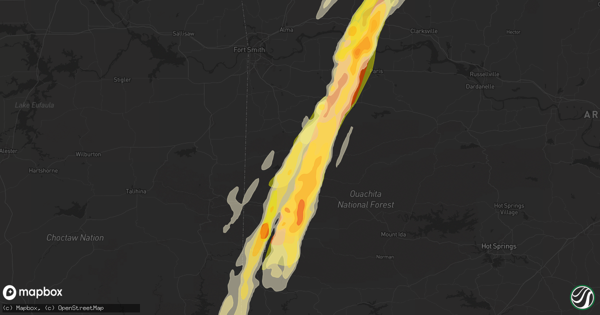 Hail map in Waldron, AR on April 4, 2025