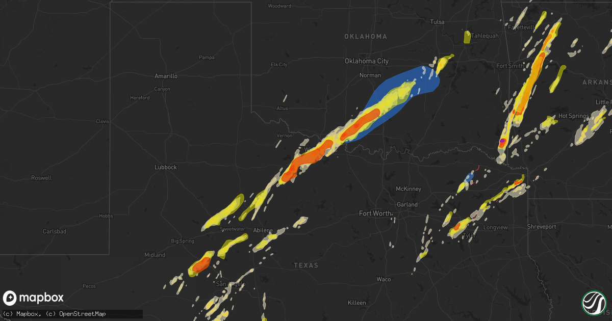 Hail map on April 4, 2025