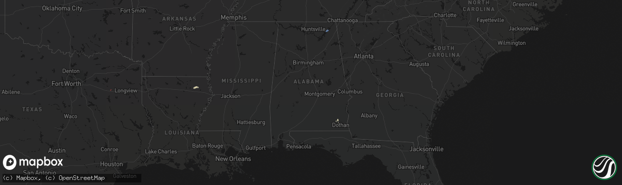 Hail map in Alabama on April 4, 2026
