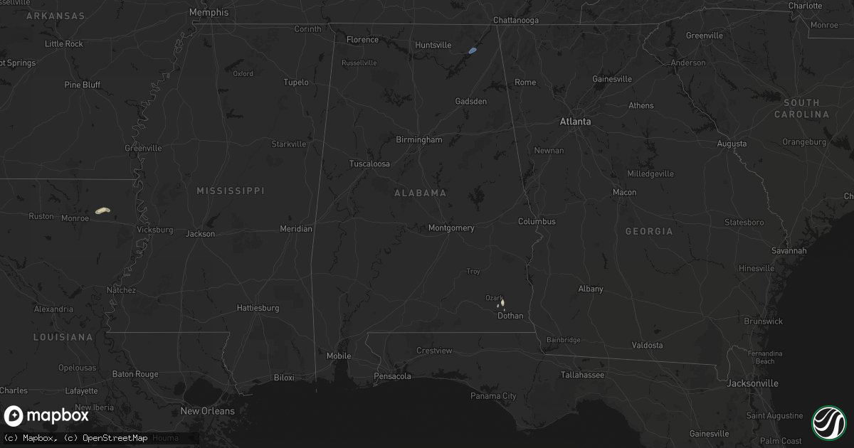 Hail map in Alabama on April 4, 2026