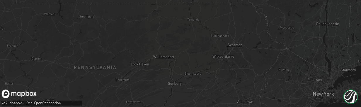 Hail map in Hughesville, PA on April 4, 2026