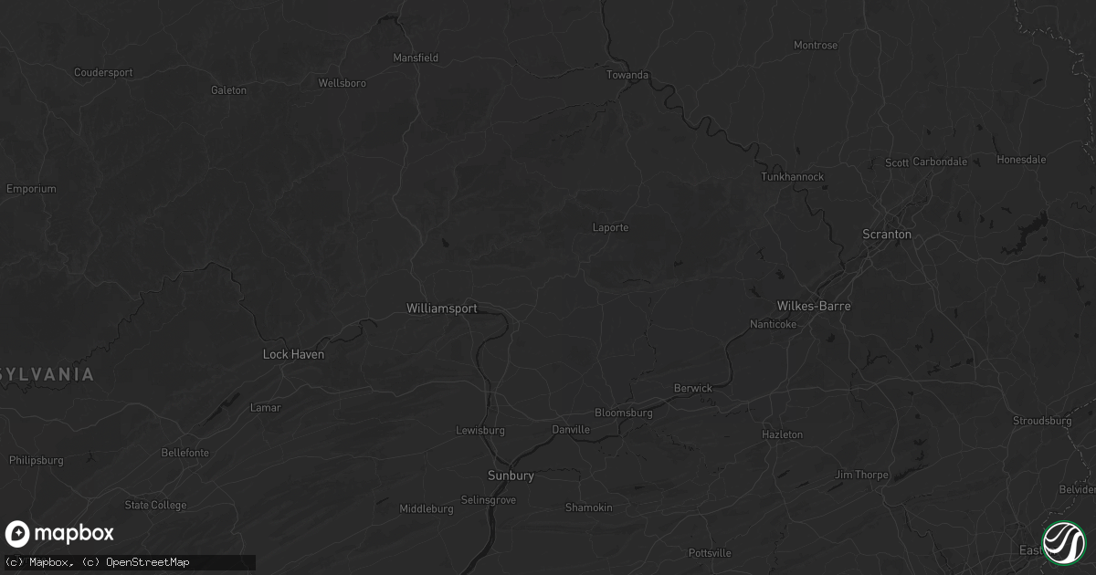 Hail map in Hughesville, PA on April 4, 2026