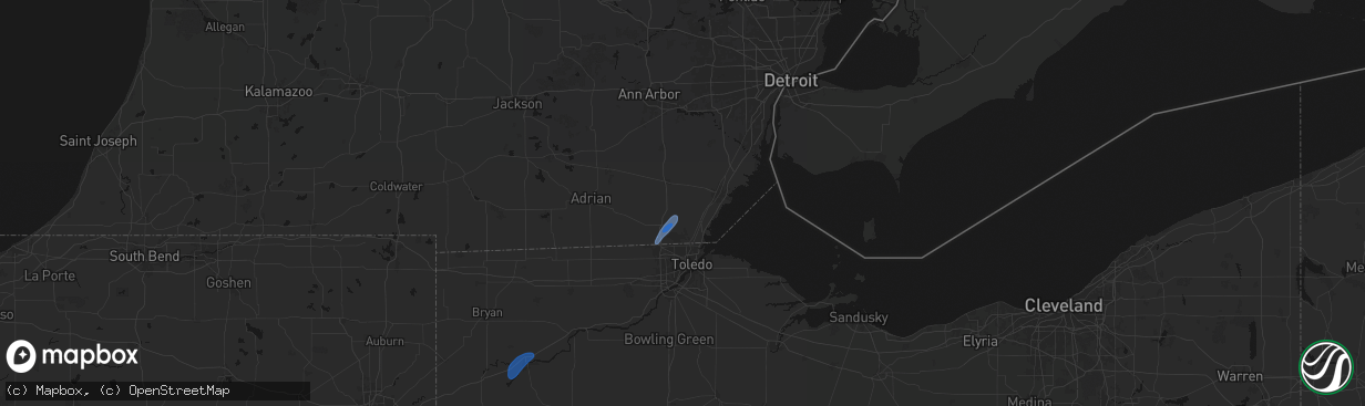Hail map in Ida, MI on April 4, 2026