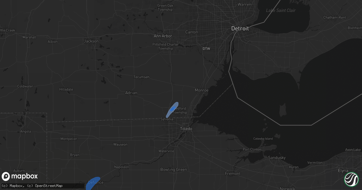 Hail map in Ida, MI on April 4, 2026