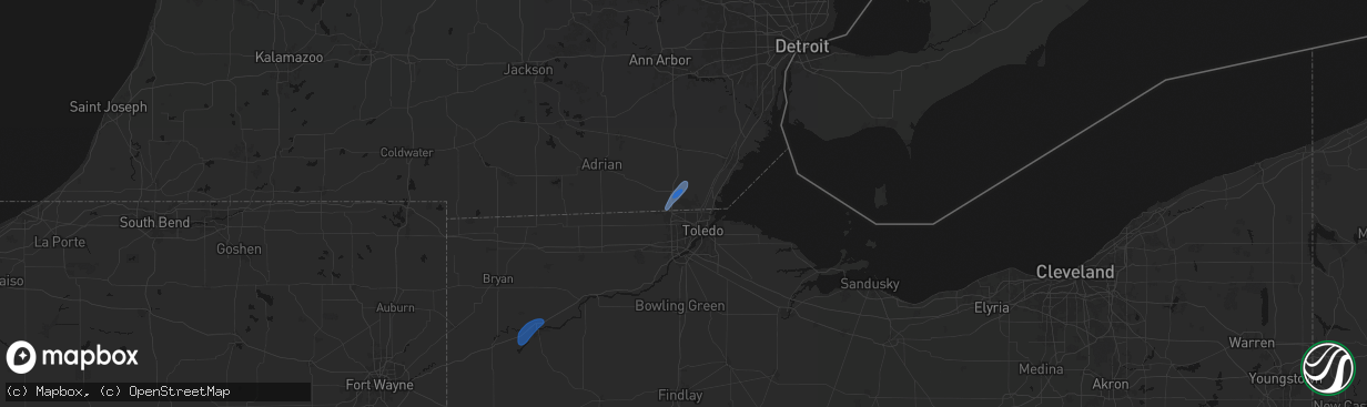 Hail map in Lambertville, MI on April 4, 2026