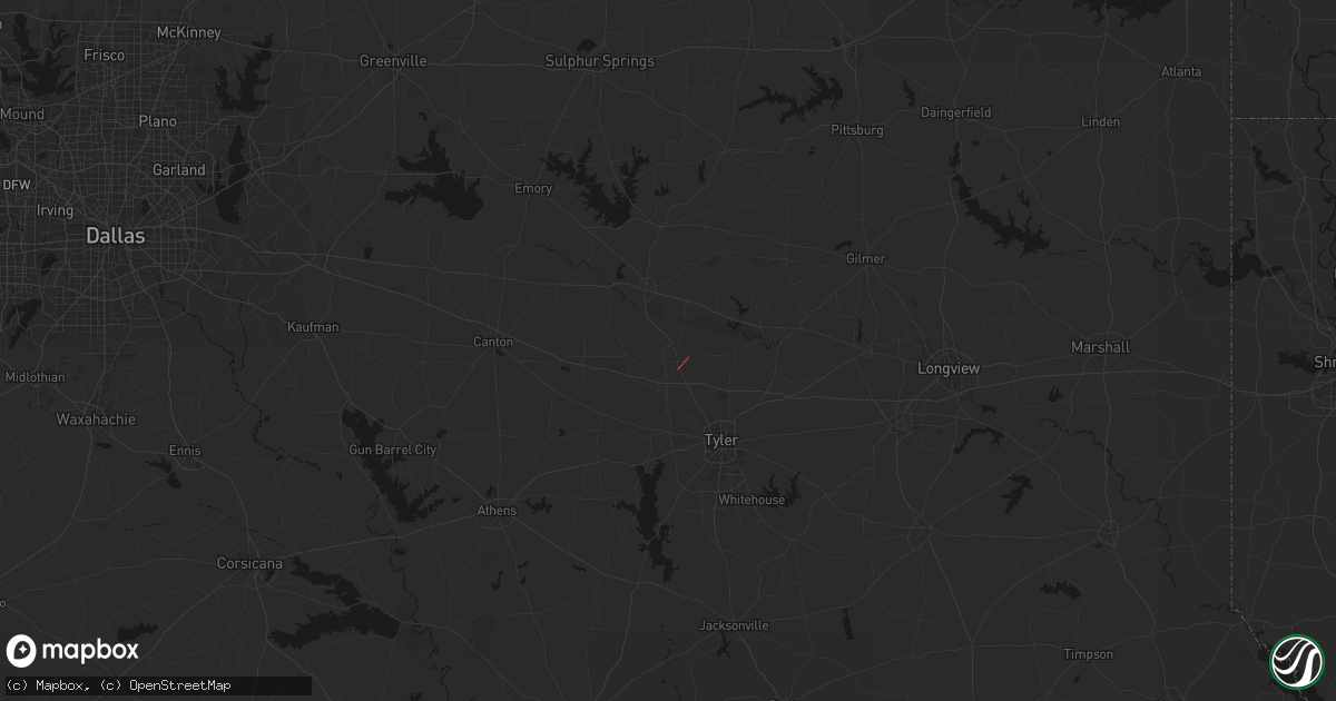Hail map in Lindale, TX on April 4, 2026