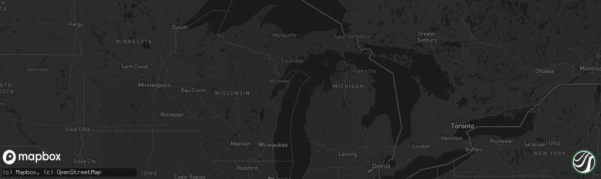 Hail map in Michigan on April 4, 2026