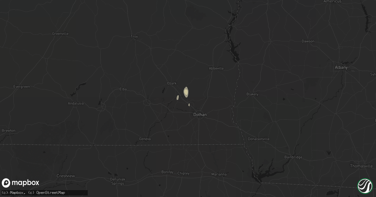 Hail map in Midland City, AL on April 4, 2026