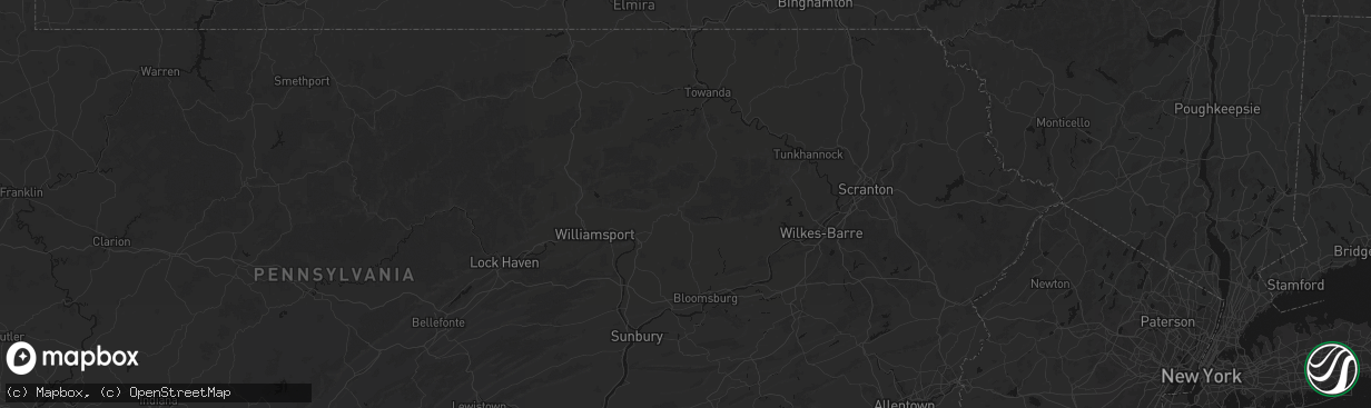 Hail map in Muncy Valley, PA on April 4, 2026