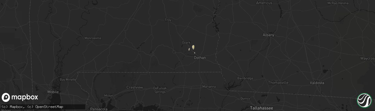 Hail map in Newton, AL on April 4, 2026