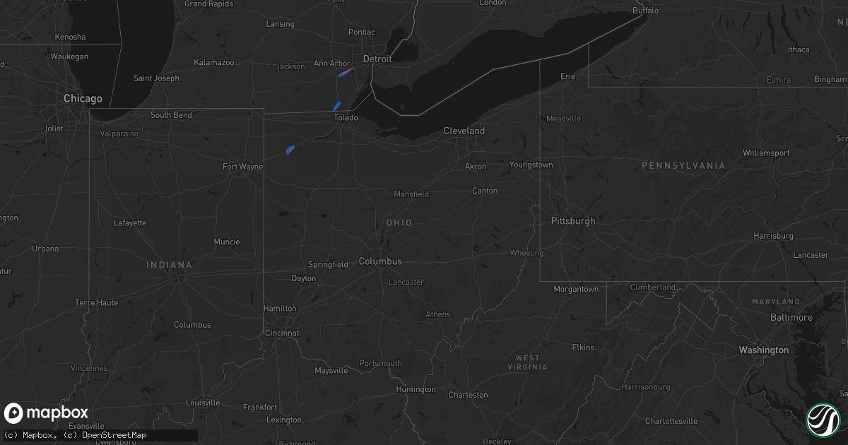 Hail map in Ohio on April 4, 2026