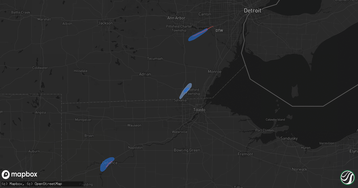 Hail map in Ottawa Lake, MI on April 4, 2026