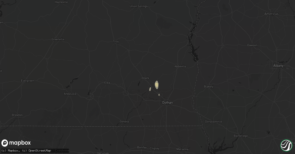 Hail map in Ozark, AL on April 4, 2026