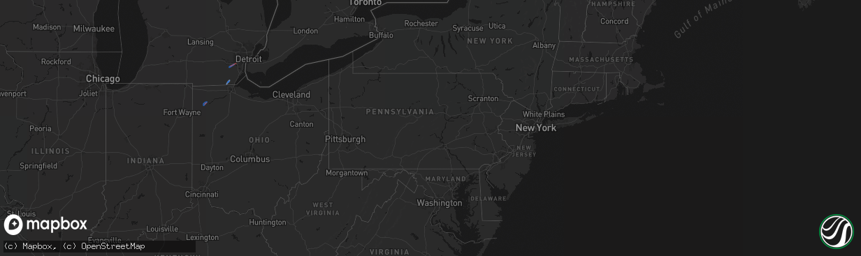 Hail map in Pennsylvania on April 4, 2026