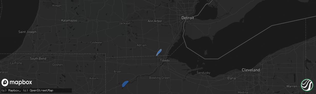 Hail map in Petersburg, MI on April 4, 2026