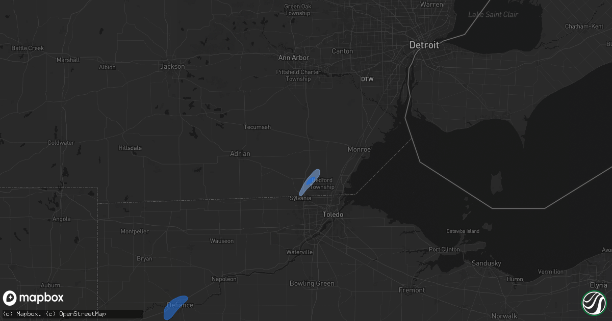 Hail map in Petersburg, MI on April 4, 2026