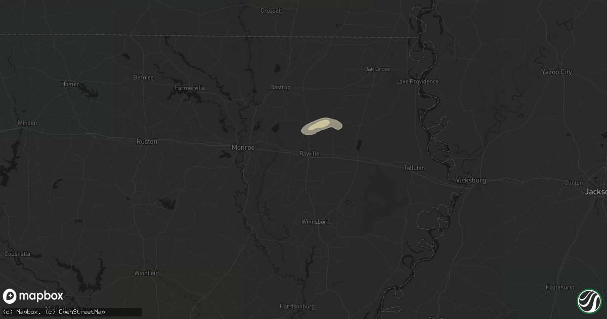 Hail map in Rayville, LA on April 4, 2026