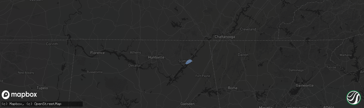 Hail map in Scottsboro, AL on April 4, 2026