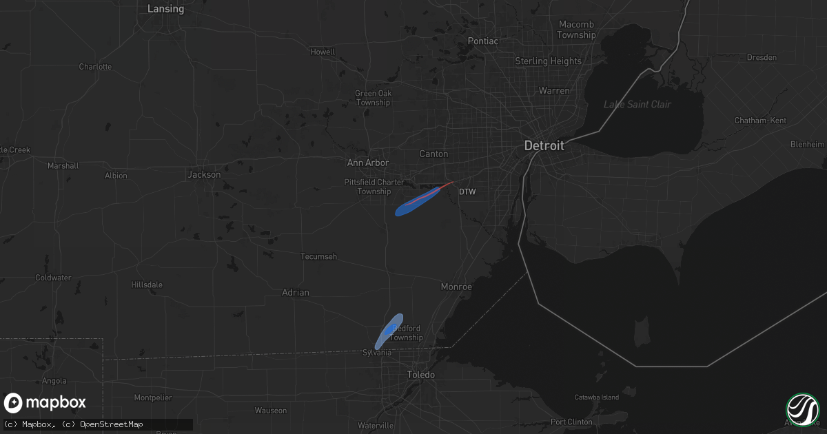 Hail map in Willis, MI on April 4, 2026