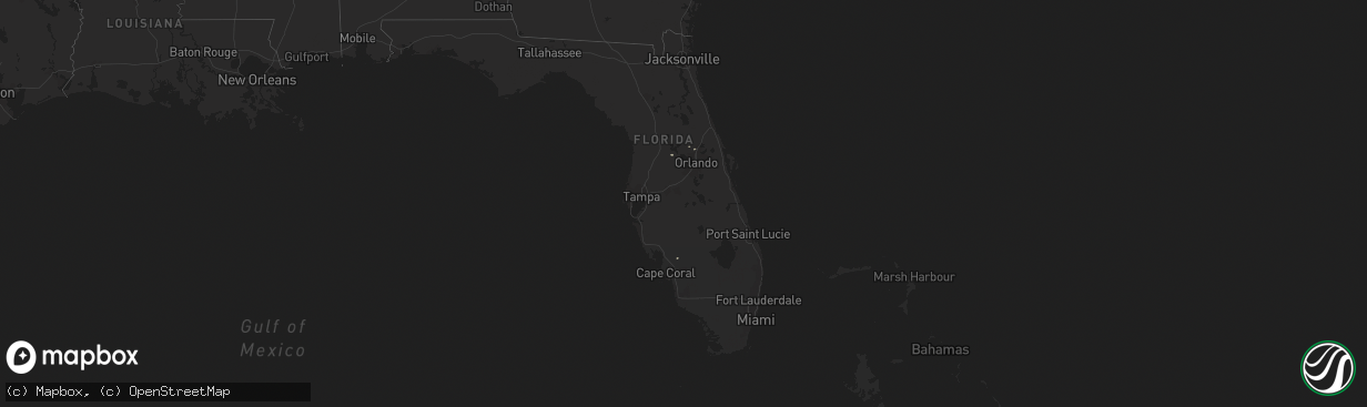 Hail map in Florida on April 5, 2011