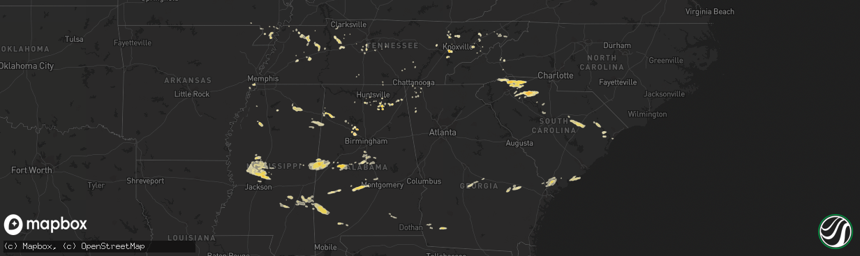 Hail map in Missouri on April 5, 2012