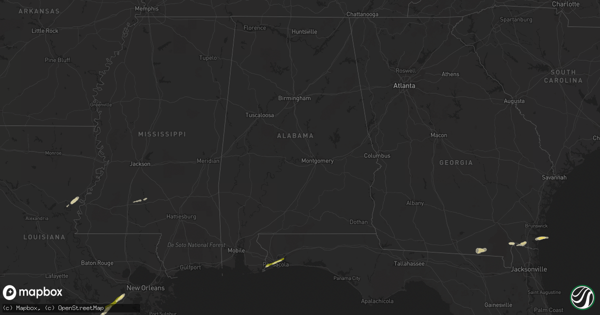 Hail map in Alabama on April 5, 2014