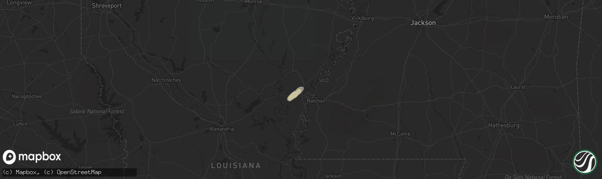 Hail map in Ferriday, LA on April 5, 2014