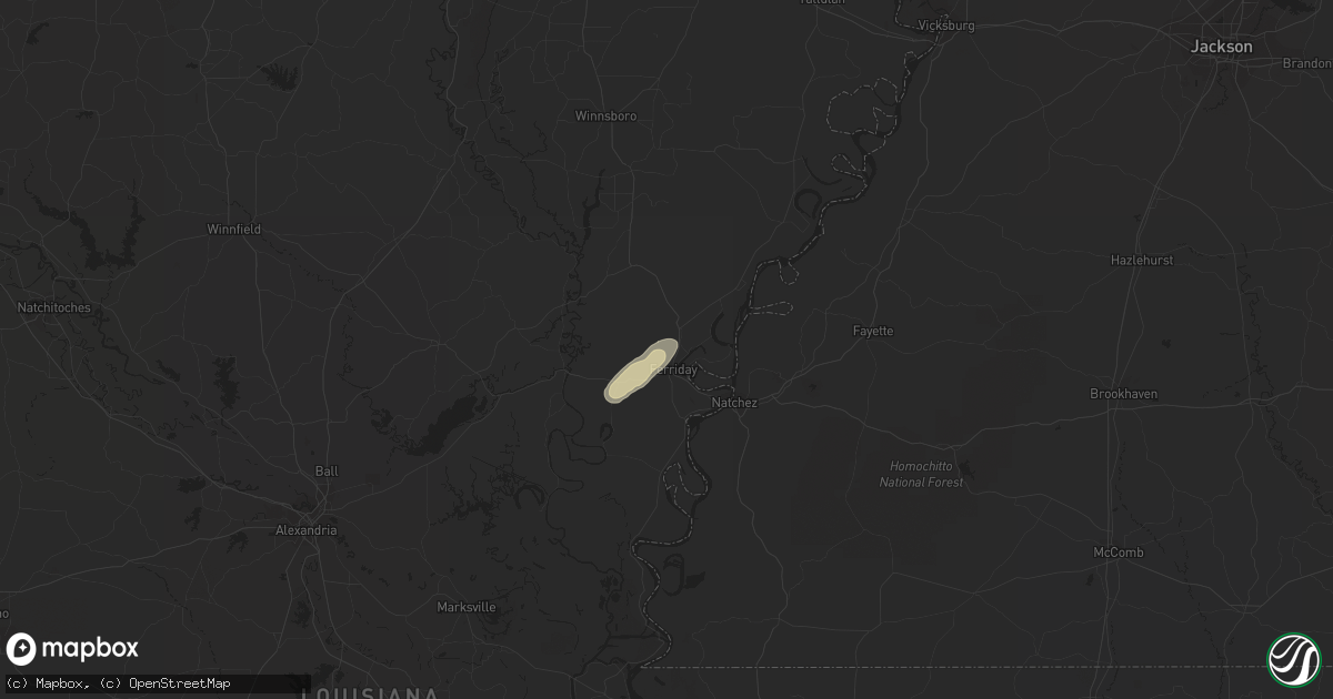Hail map in Ferriday, LA on April 5, 2014