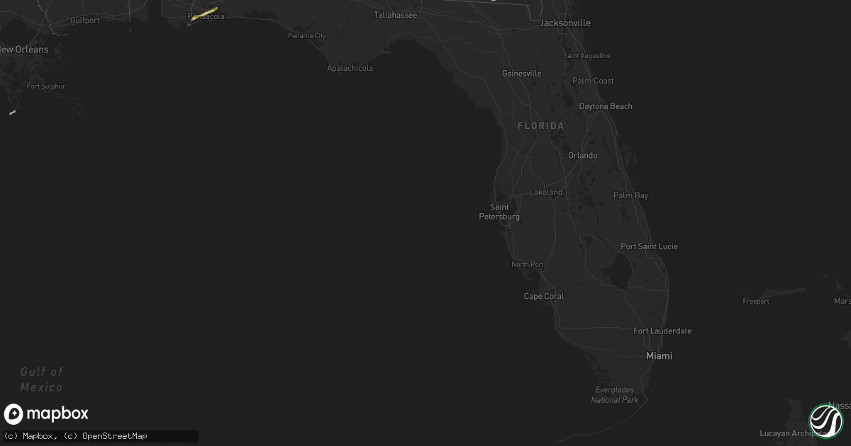Hail map in Florida on April 5, 2014
