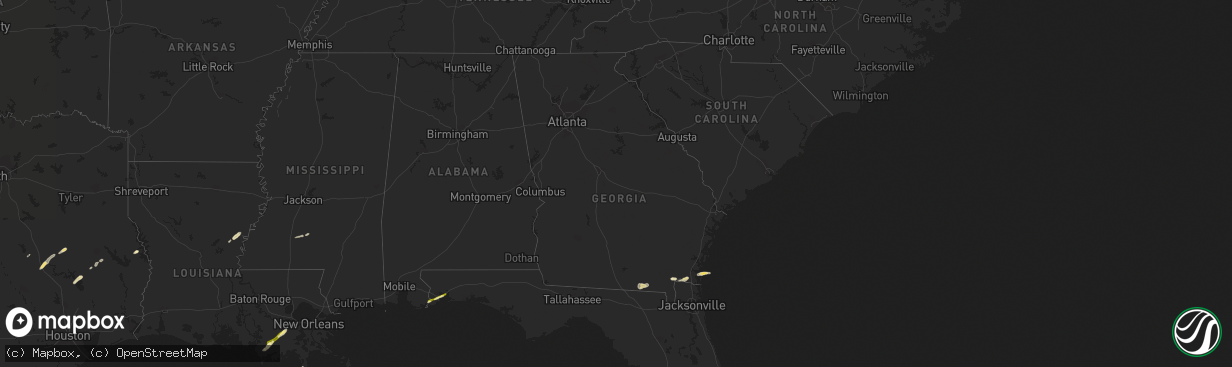 Hail map in Georgia on April 5, 2014