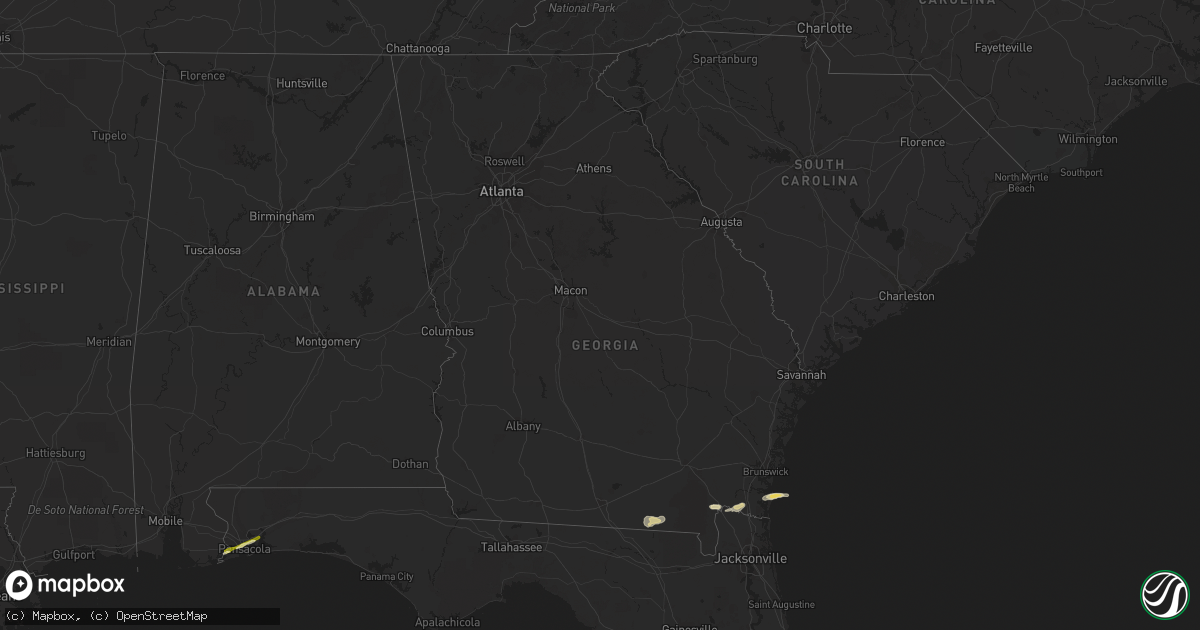 Hail map in Georgia on April 5, 2014