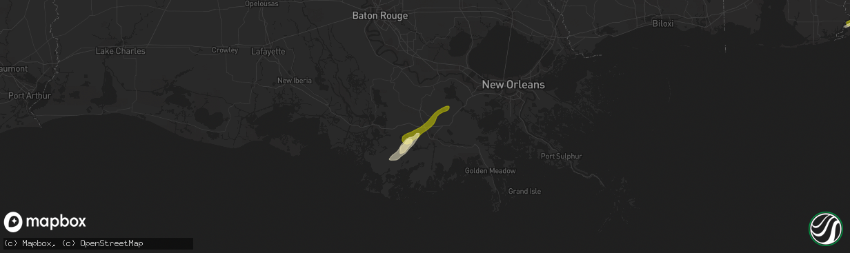 Hail map in Gray, LA on April 5, 2014