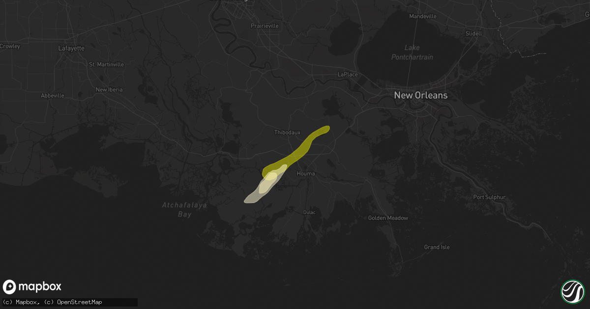 Hail map in Gray, LA on April 5, 2014