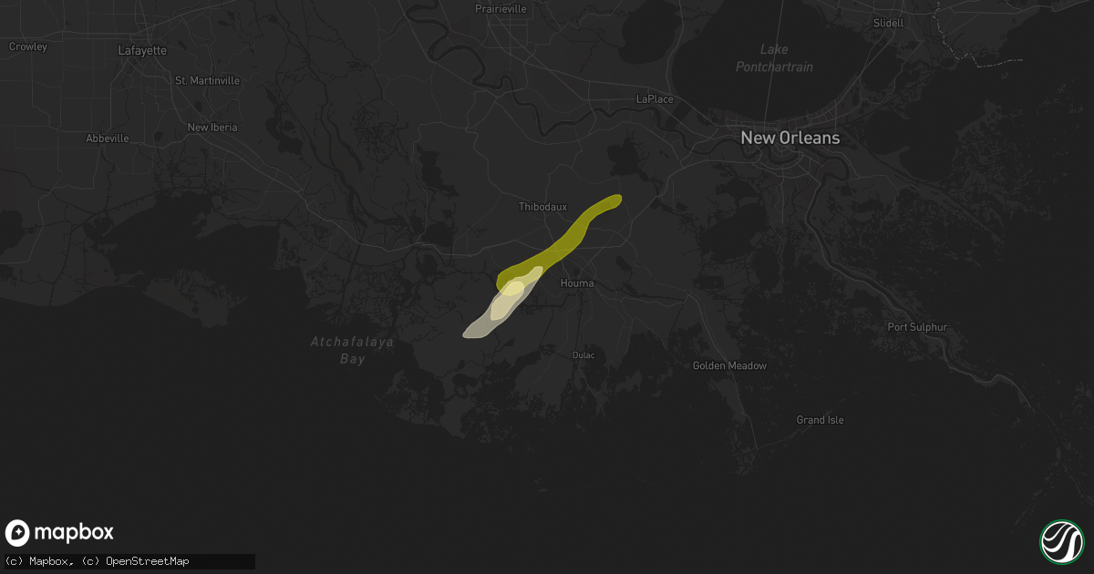 Hail map in Houma, LA on April 5, 2014