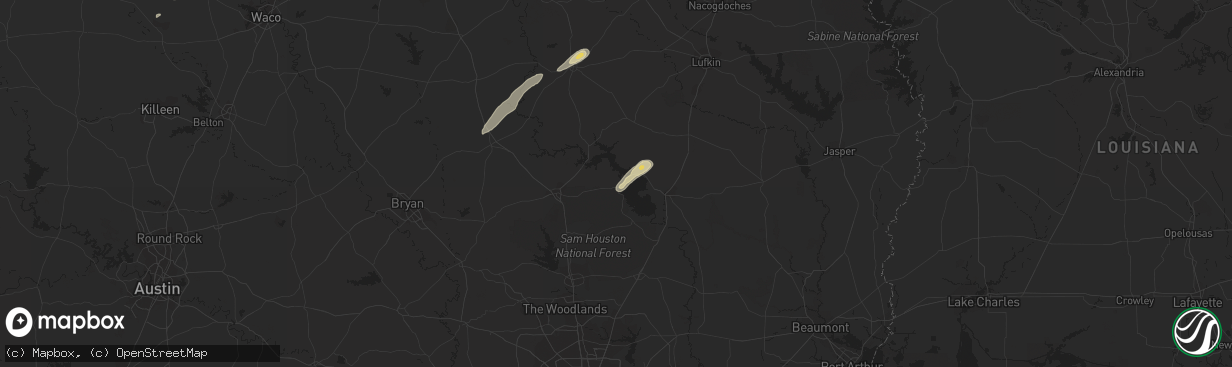 Hail map in Pointblank, TX on April 5, 2014