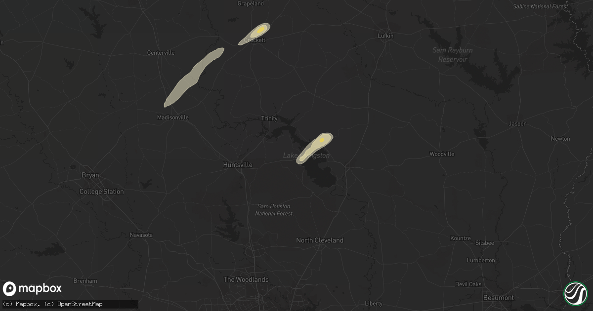 Hail map in Pointblank, TX on April 5, 2014