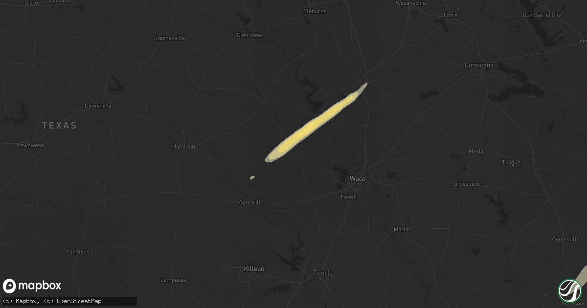 Hail map in Valley Mills, TX on April 5, 2014