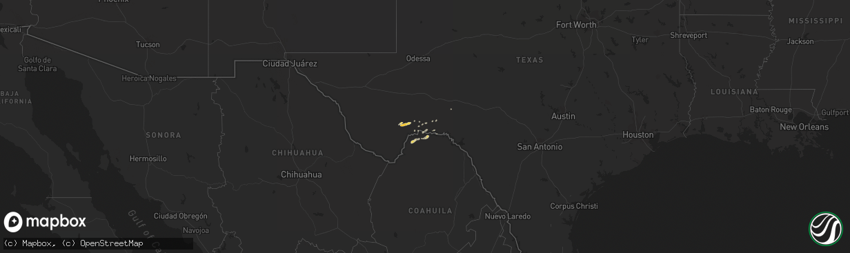 Hail map on April 5, 2015