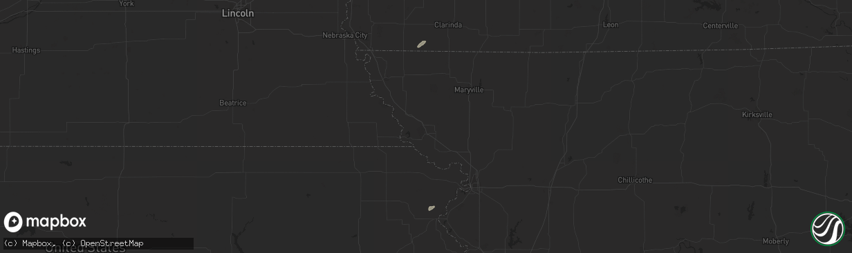 Hail map in Atchison, KS on April 5, 2016